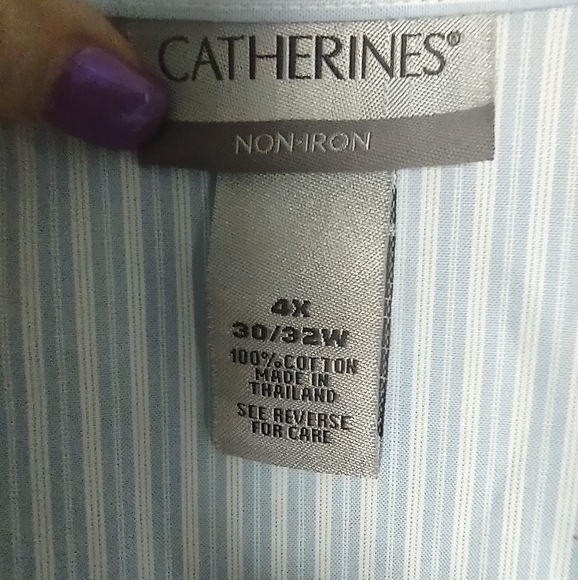 Catherines French Blue Stripe Shirt - Picture 4 of 5